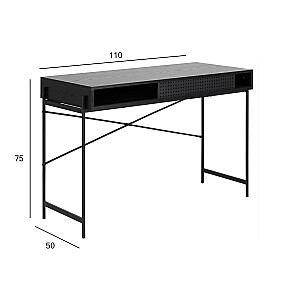 Rakstâmgalds ANGUS 110x50xH75cm, melns