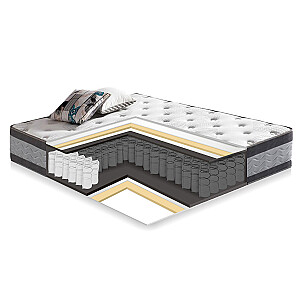 Кровать EVA с матрасом HARMONY DUO NEW 160x200см, серый бархат