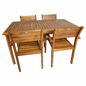 Комплект садовой мебели FORTUNA стол и 4 стула, акация