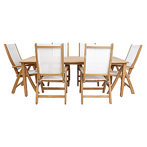 Обеденный комплект MALDIVE стол, 6 раскладных стульев