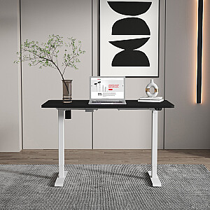 Письменный стол ERGO с 1 мотором 140х80см, черный/серый