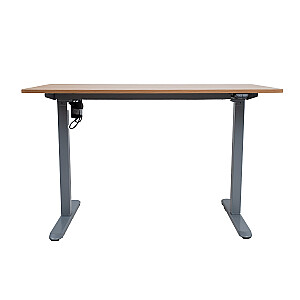Письменный стол ERGO LIGHT с 1 мотором 120x60см, серебристо-серый/дуб