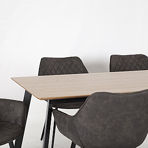 Кухонный комплект HELENA 1 с 6 стульями (37049) столешница: МДФ со шпоном дуба, ножки металлические