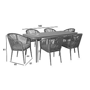 Комплект садовой мебели ECCO стол и 6 стульев