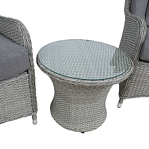 Комплект садовой мебели ASCOT стол и 2 стула, серый