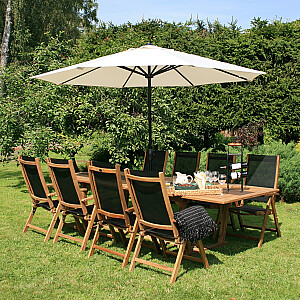 Комплект садовой мебели FUTURE, стол и 8 стульев (2782), раздвижной, дерево: акация, отделка: шпон