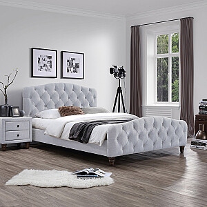 Кровать SANDRA 160x200см, с матрасом HARMONY DELUX, светлый: светло-серый