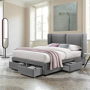 Кровать SUGI с матрасом HARMONY DELUX 160x200см, серый