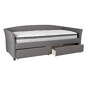 Кровать GENESIS 90x200см, с ящиком и матрасом HARMONY UNO, серый