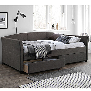 Кровать GENESIS 90x200см, с ящиком и матрасом HARMONY UNO, серый