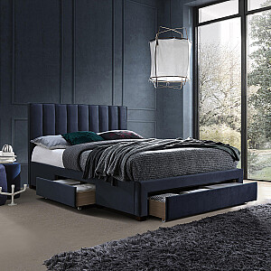 GRACE кровать с матрасом HARMONY DELUXE 160x200см, синий