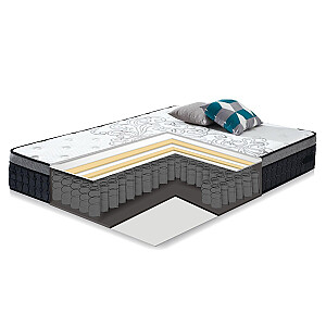 Кровать ПОЕМ с матрасом HARMONY DELUX 160x200см, темно-серый