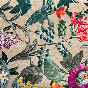 Скатерть AMAZONIA 43х116см, цветы/бежевый, 100% хлопок, ткань 248