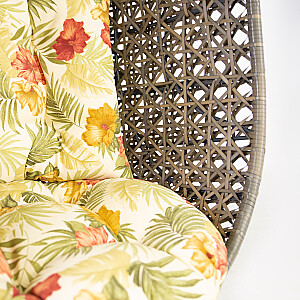 Подушка на подвесное кресло CORA, тропические цветы на белом фоне
