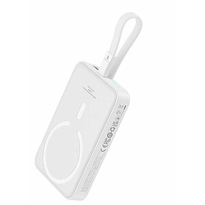 Блок питания Baseus Magnetic Mini MagSafe 10000 мАч, 20 Вт со встроенным кабелем Lightning — белый + кабель Baseus Simple Series USB-C — USB-C 60 Вт, 0,3 м, белый