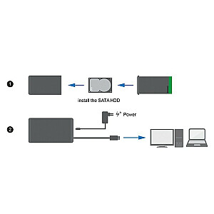 Корпус для внешнего жесткого диска 3,5 дюйма, SATA, USB3.0, черный алюминий