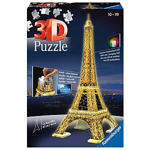 Пазл 216 деталей 3D Эйфелева башня ночью
