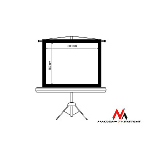 Maclean projekcijas ekrāns, statīvs, 100", 200x150, 4:3, MC-595