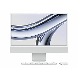 Apple iMac 24 дюйма, 4,5K Retina, процессор M3 8C, графический процессор 10C/твердотельный накопитель 8 ГБ/256 ГБ/серебристый/швеция