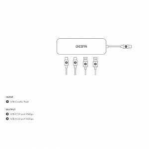 Концентратор USB-C 4 Вт 1 Высокоскоростной концентратор 10 Гбит/с