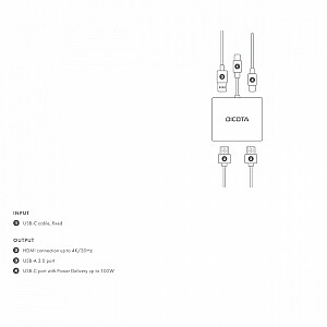 Портативная док-станция USB-C «4-в-1», 4K, 2xHDMI, 100 Вт, док-станция PD