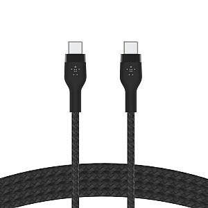 Belkin BOOST^CHARGE PRO elastīgs USB kabelis, 2 m, USB 2.0 USB C, melns