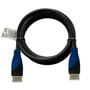 HDMI kabelis zelta neilona pinumā v1.4 4Kx2K 1.5m, iepakojumā 10 gab., CL-02