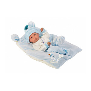 Кукла младенец Бимбо 35 см на голубой подушке Испания LL63555