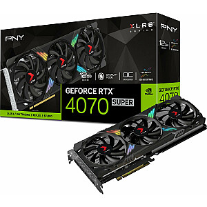 Видеокарта PNY GeForce RTX 4070 SUPER XLR8 Gaming Verto Epic-X RGB OC 12 ГБ GDDR6X (VCG4070S12TFXXPB1-O)