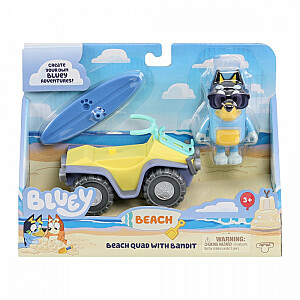 Mini Bluey Beach transportlīdzekļa figūru komplekts