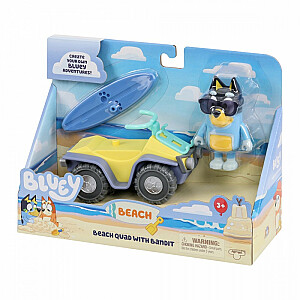 Mini Bluey Beach transportlīdzekļa figūru komplekts