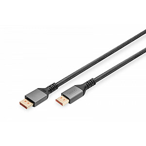 PREMIUM DisplayPort 2.1 16K 60Hz DP/DP M/M savienojuma kabelis 1 m, melns