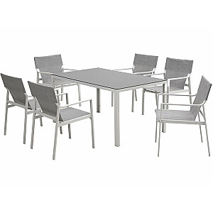 Комплект садовой мебели OSMAN стол и 6 стульев, светло-серый