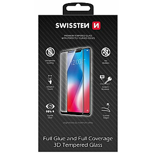 Swissten Ultra Durable Full Face / Full Glue Tempered Glass Premium 9H Aizsargstikls Xiaomi 12 Pro 5G Melns
