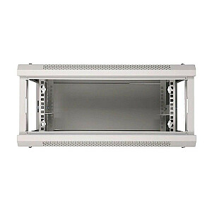 Шкаф подвесной стеллаж 4U 600х600 серый со стеклянными дверцами