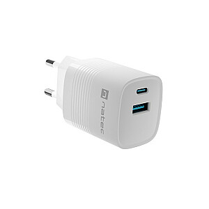 Ribera GAN 1X USB-A + 1X USB-C 30 Вт зарядное устройство Белый