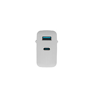 Ribera GAN 1X USB-A + 1X USB-C 45W lādētājs Balts