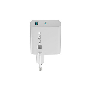RIBERA GAN 1X USB-A + 1X USB-C 65 Вт зарядное устройство Белый