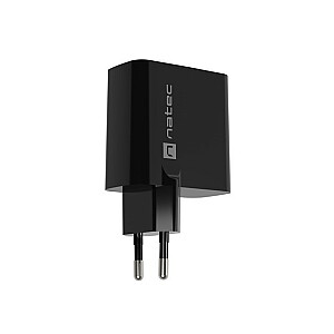 Ribera GAN 1X USB-A + 1X USB-C 65W lādētājs Melns