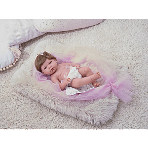 Кукла малышка Ника 40 см на розовой подушке, c соской (виниловое тело) Испания LL73804