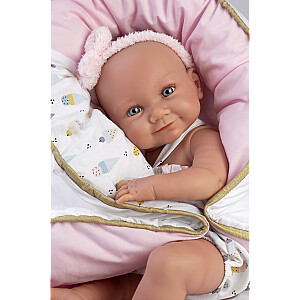Кукла малышка Ника 40 см на розовой подушке, c соской (виниловое тело) Испания LL73806