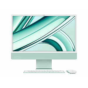Apple iMac 24 дюйма, 4,5K Retina, процессор M3 8C, графический процессор 10C/твердотельный накопитель 8 ГБ/256 ГБ/зеленый/RUS