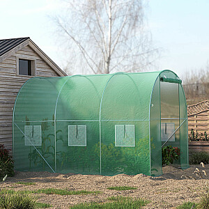 Теплица садовая фольгированный туннель, многосезонный металлокаркас, зеленая пленка 2х3х2м
