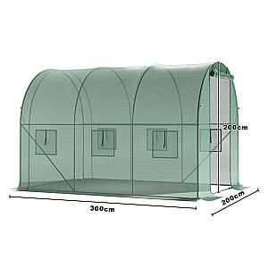 Теплица садовая фольгированный туннель, многосезонный металлокаркас, зеленая пленка 2х3х2м