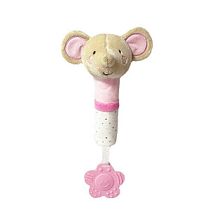 Мышка-игрушка со звуком, 17 см, бежевая