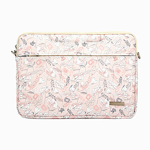 iLike 15-16 Inches Fabric Laptop Bag With Strap Flower Pink