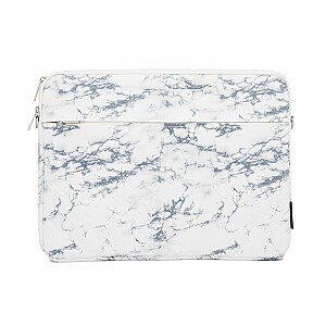 iLike 15-16 Inches Fabric Laptop Bag With Strap Marble White