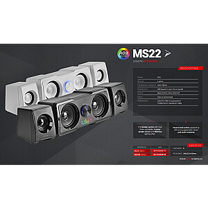 Mars Gaming MS22W Spēļu audio sistēma 2.2 / USB / 3.5mm