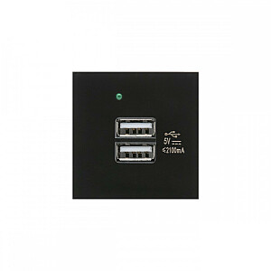 Гнездо USB x2 с зарядным устройством подходит для черных стеклянных рамок MCE728B