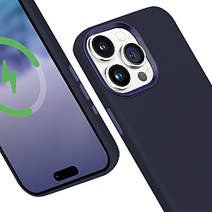 Krāsains korpuss LUX Magnetic priekš iPhone 15 Pro Max MagSafe Case tumši zils